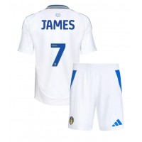 Leeds United Daniel James #7 Koti Peliasu Lasten 2024-25 Lyhythihainen (+ Lyhyet housut)